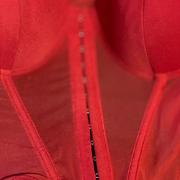 Say What Red Bustier Padded Cups Crop Top - Picture 10 of 12